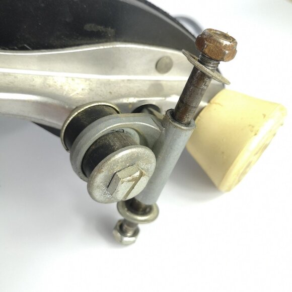 Vintage Suede Roller Skate Boots Navy Blue Dominion Women's Size 6 1980's - Picture 10 of 12